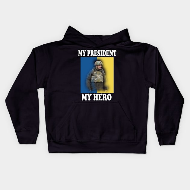 zelensky president Kids Hoodie by Elegance14